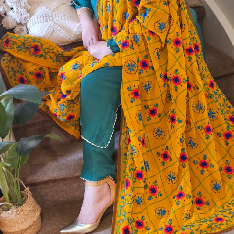 Radiance Mustard Phulkari Dupatta