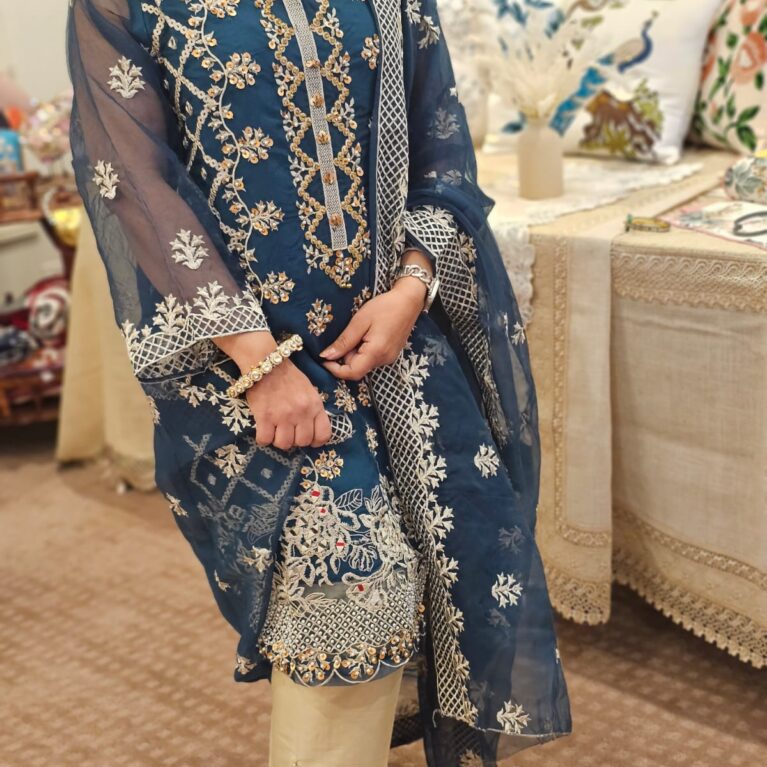 Midnight Elegance Embroidered Suit