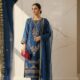 The Azure Dusk- Embroidered Ensemble