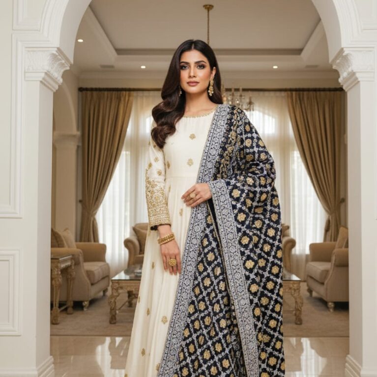 Golden Gota Glam Silk Dupatta