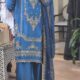 The Azure Dusk- Embroidered Ensemble