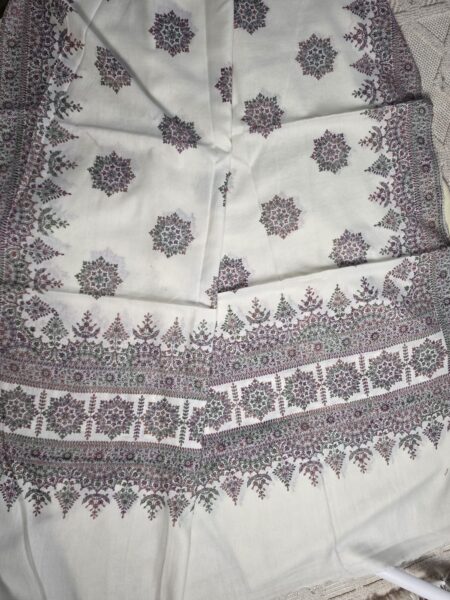 Winter Romance: Hand-Embroidered Wool Shawl