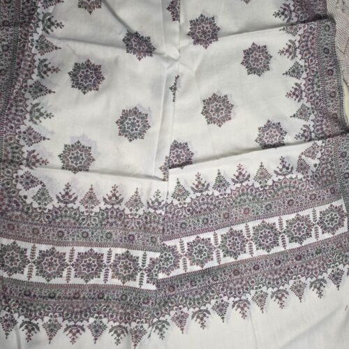 Winter Romance: Hand-Embroidered Wool Shawl