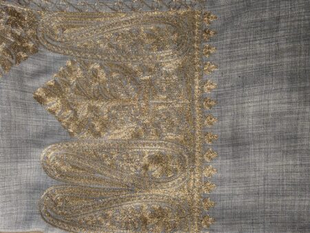 Golden Elegance Paisley Wool Shawl