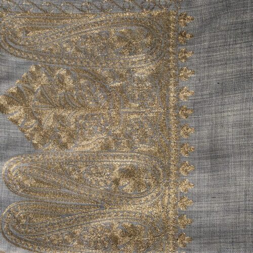 Golden Elegance Paisley Wool Shawl