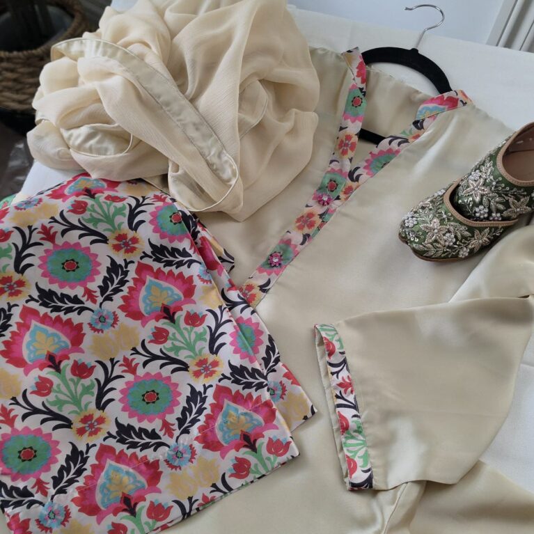 Blush Bloom Elegance Silk Suit